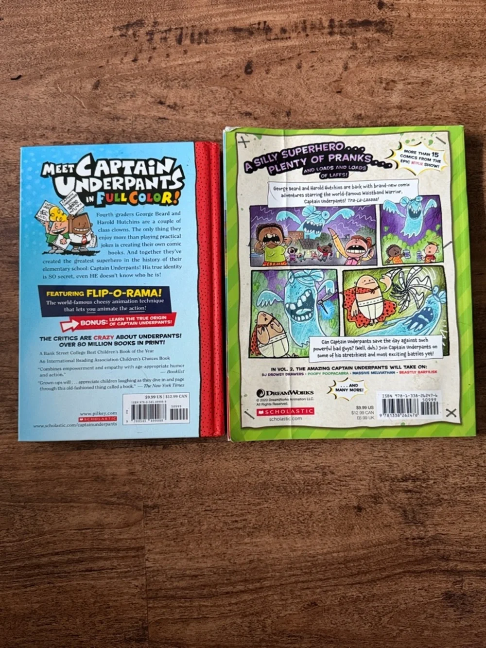 Scholastic Captain Underpants Books - Blue & Green Covers